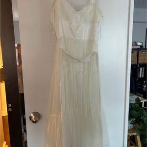 Lulu's White Swiss Dot Dress